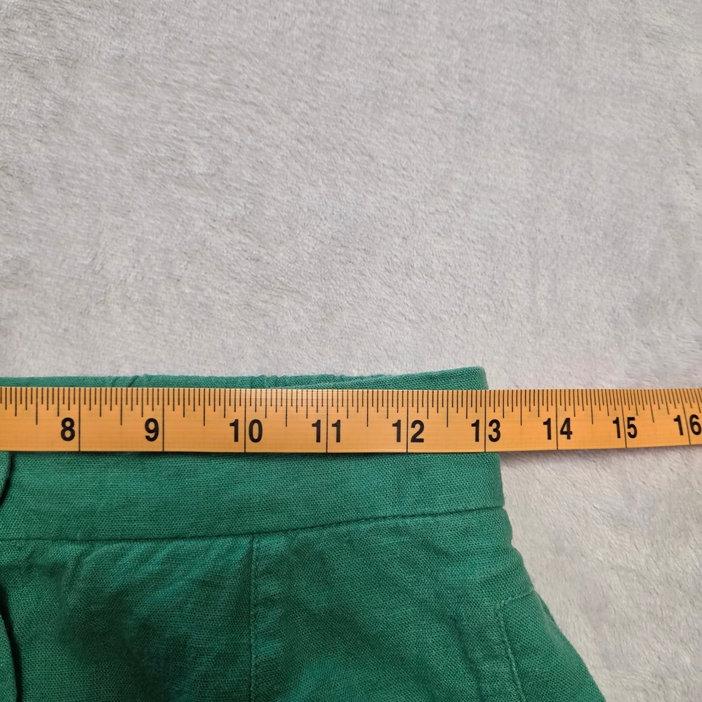 Cottagecore Boho Green Linen Blend Button Front A Line Midi Skirt XS Coastal - Picture 4 of 7